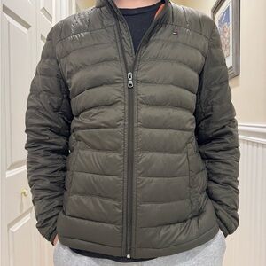 Tommy Hilfiger Women's Dark Green Puffer Coat
